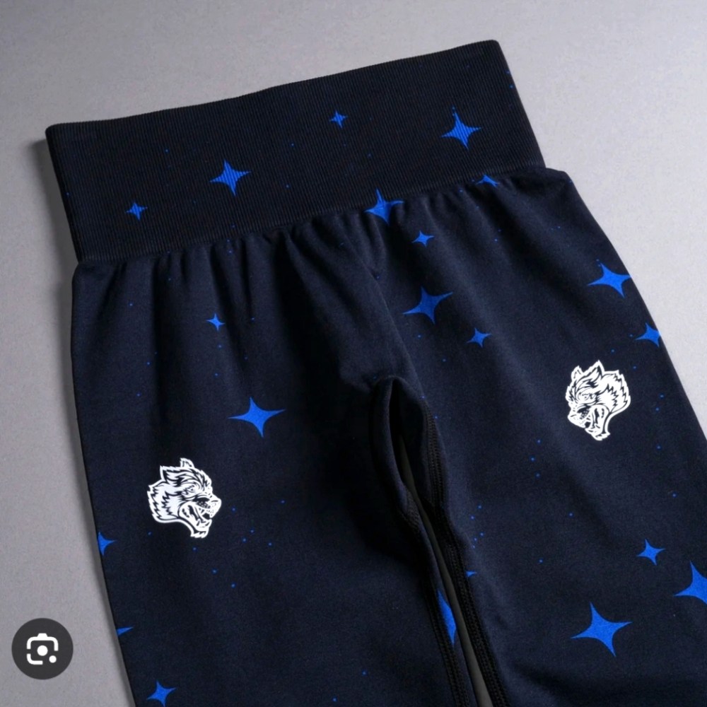 NWT Darc Sport "Everson Seamless" Scrunch Leggings - Cobalt Starry Night - Large